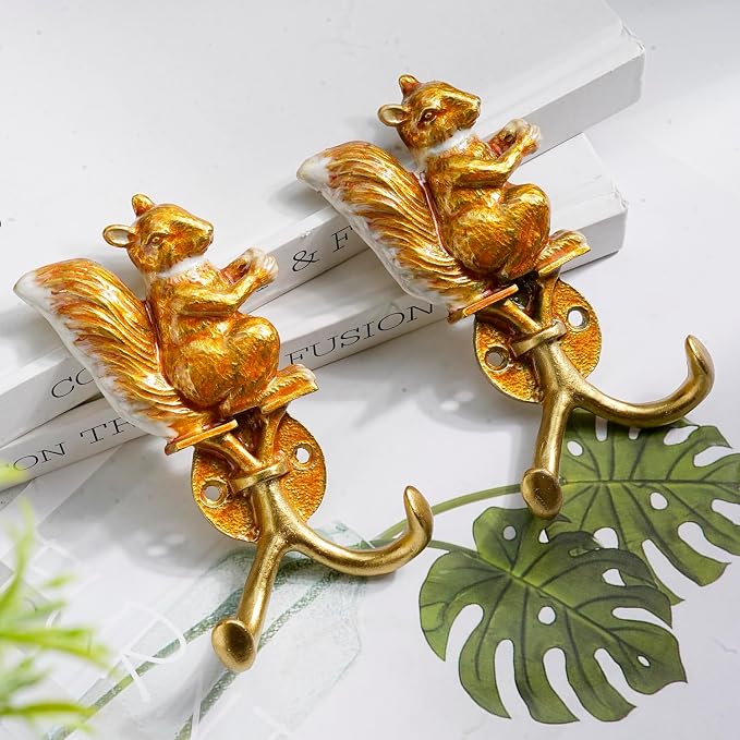 Vintage Wall Hooks Decorative Rack Hangers, 2 Pack Metal Wall Mounted Hook - Image 5