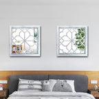 Wocred 2 PCS Square Wall Mirror, Gorgeous Rustic Farmhouse Accent, Rustic White - Image 5
