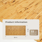 OUZUGIE 1 Pack 96x48 Inch Natural Bamboo Wall Panel – Yellow Burned Pole Wrap - Image 2