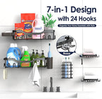 NESOMI Shower Caddy Adhesive Shower Organizer 7-Pack, Rustproof Stainless Steel - Image 7