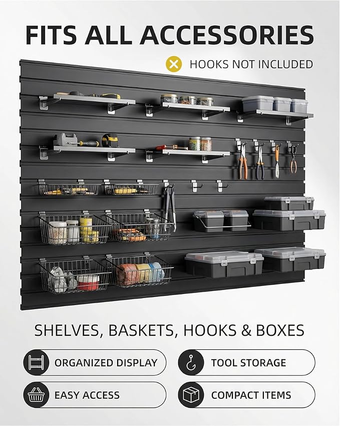 Slatwall Panels 4'x8' Garage Wall Organizer - Image 3