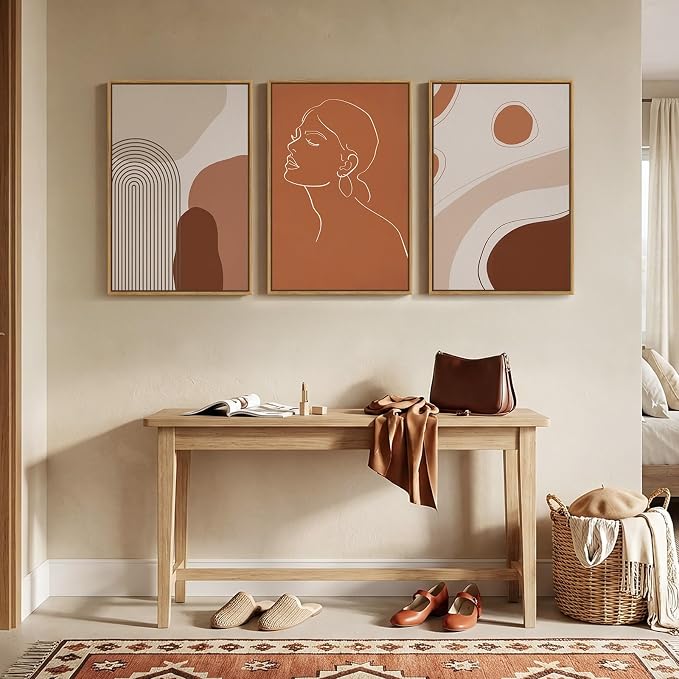 Framed Mid Century Modern Boho Wall Art - Image 3