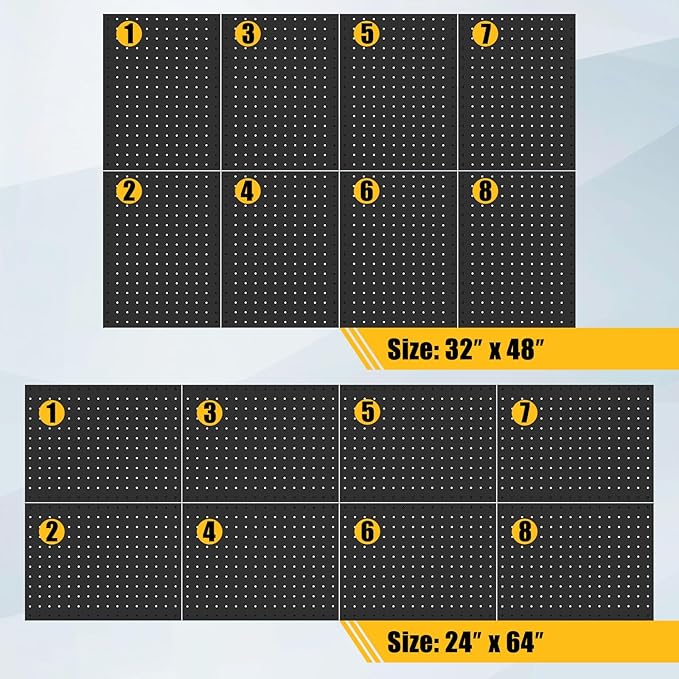 PBHEPJ 8 Pcs Metal Pegboard Panels, Heavy Duty Peg Boards - Image 4