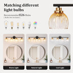 TALOYA Bathroom Vanity Light Fixtures, 4-Light Black and Gold Wall Lights - Image 7