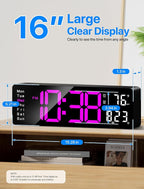 MASHI Digital Wall Clock, Auto-Dimming Wall Clock - Image 2