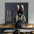 NeatiEase Slatwall Panel Wall Storage Systems, 4 x 4ft Slat Wall Paneling - Image 7