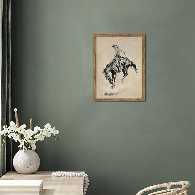 Western Cowboy Wall Art, Vintage Farmhouse Canvas Wall Decor Painting, Retro - Image 5