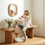Entryway Small Mirrors for Wall, 16 x 12 Inch Bathroom Wood Mirror - Image 9