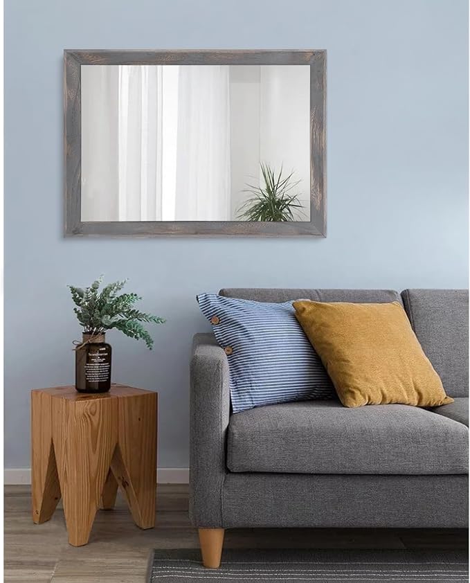 AAZZKANG Wooden Mirror Rectangle Rustic Mirrors - Image 7