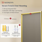 Keonjinn 42" x 36" Gold Mirrors - Image 8