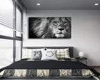 Baisuart-D0162 Canvas Prints Wall Art Grey lion Stretched Canvas Wooden Framed - Image 5