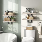 HOOBRO Floating Shelves, 15 Inch Wall Shelf Set of 2, Wall Mounted Storage - Image 4