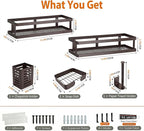 PUSDON 5-in-1 Shower Caddy & Kitchen Organizer Set, Wall Mount Wide Spice Rack - Image 3