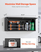VEVOR Metal Wall Cabinet, 30.31W x 12.01D x 14.02H Inch, Floating Garage Tool - Image 3