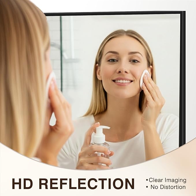 FICTOR Bathroom Vanity Mirror-Black, 55x30 Inch, Shatterproof & Anti-Rust - Image 4