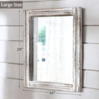 AAZZKANG Rustic Wall Mirror Rectangle Wood Framed Mirrors Large 20"x16" - Image 2