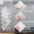 Weysat 30 Pcs Mirror Wall Stickers Decor Acrylic 3D Tear Drop Decorative - Image 3