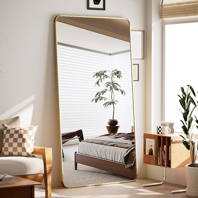 BEAUTYPEAK Gold Full Length Mirror, Suitable - Image 9