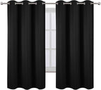 LEMOMO Black Blackout Curtains 34 x 63 Inch Length/Set of 2 Curtain - Image 2