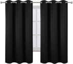 LEMOMO Black Blackout Curtains 40 x 63 Inch Length/Set of 2 Curtain - Image 2