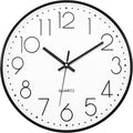 Foxtop Black Wall Clock 12 Inch Silent Non Ticking Quartz Battery Operated by Foxtop