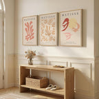 Framed Large Matisse Abstract Wall Art Set of 3, Vintage Neutral Pink Floral - Image 4