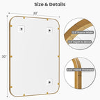 2-Pack 22x30 Inch Matte Gold Bathroom Vanity Mirrors | Flush Mount Deep Set - Image 6