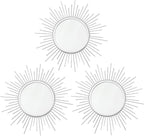 3 Pack Metal Mirrors for Wall Sunburst Wall Mirrors Home Décor Decorative by Uaussi