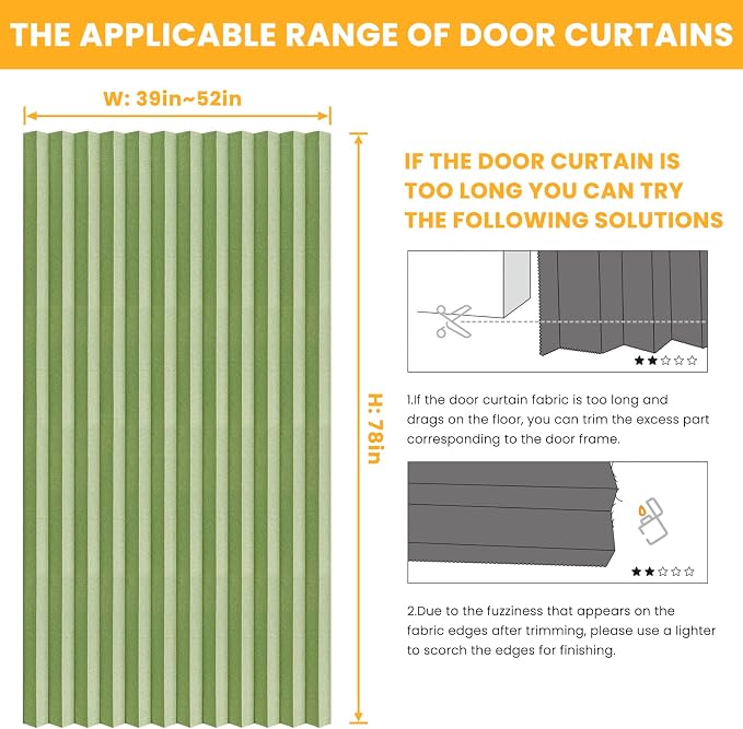 AJAZZ 100% Blackout Accordion Doors Interior Magnetic Door Curtain Accordion - Image 3