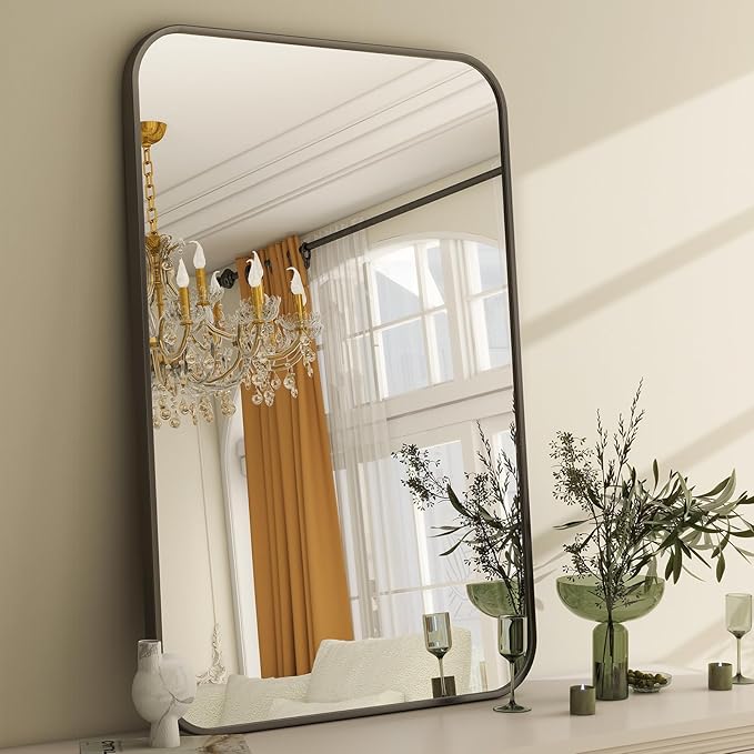 Easly 26 x 38 Inch Bathroom Mirror, Rounded Rectangular Vanity Mirror - Image 2