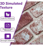 3D Faux Brick Wall Panels Peel and Stick, Small Brick-Look Textured Wall Sticker - Image 4