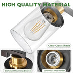 DORESshop Bathroom Light Fixtures, 4-Light Black and Gold Bathroom Vanity Light - Image 5
