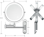 Rocollos Rechargeable Wall Mounted Lighted Makeup Mirror, 8 Inch Double-Sided - Image 5