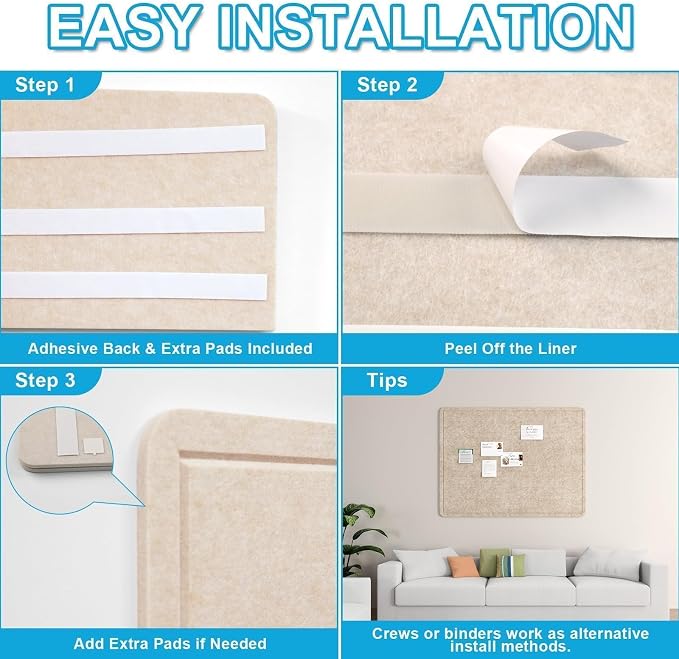 Large Felt Bulletin Board for Wall, Soft Felt Cork Board for Office, Home - Image 7