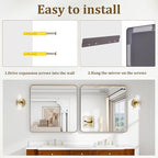 30"x 30" Silver Bathroom Mirror - Image 5
