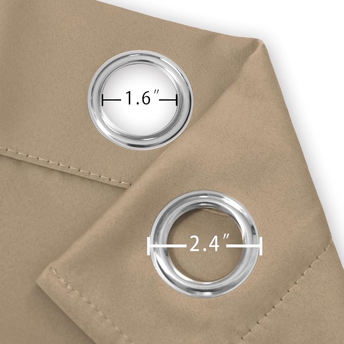 LEMOMO Natural Blackout Curtains 42 x 54 Inch Length Set of 2 Panels Grommet - Image 5