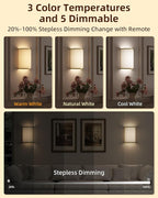 EZVALO Battery Operated Wall Sconce, Wireless Wall Sconces Set of Two - Image 2