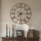 Cuspin 30 Inch Large Wall Clock, Bronze Rustic Decorative Metal Wall Clock by Cuspin