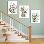 Bwodke Botanical Wall Art Plant Floral Watercolor Canvas Prints Set of 3 Framed - Image 7