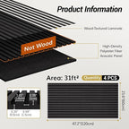 TONOR 4-Pack Acoustic Wood Veneer Wall Panels, 47.2” * 23.6” * 0.74” 3D - Image 2