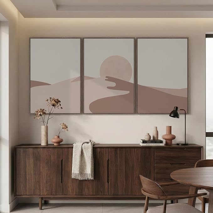 Large Framed Neutral Earth Tone Desert Wall Art - Image 4
