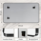 60X28 Inch Black Metal Framed Bathroom Mirror - Image 3