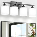 Black Bathroom Lighting Fixtures Over Mirror, 4-Light Anti-Rust Vanity Light by Dekang
