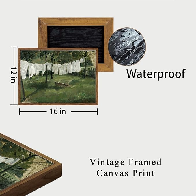 OIQArtOIQ Vintage Landscape Canvas Wall Art Framed Natural Scenery Painting - Image 2