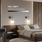 Brown Gold Battery Operated Wall Sconces Set of 2, Rechargeable Wireless Wall - Image 6