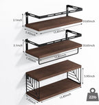 Fixwal Wall Mounted Bathroom Shelves Over Toilet, Rustic Wood Floating Shelves - Image 3