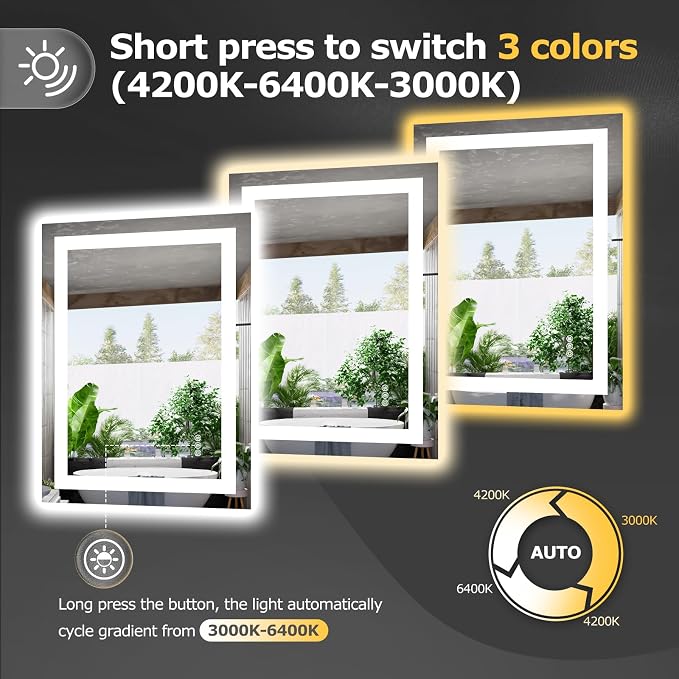 Hivone 24X32 LED Bathroom Mirror - Image 4