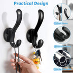 8 Pack Coat Hooks Wall Mount Heavy Duty Utility Retro Double Hooks - Image 8