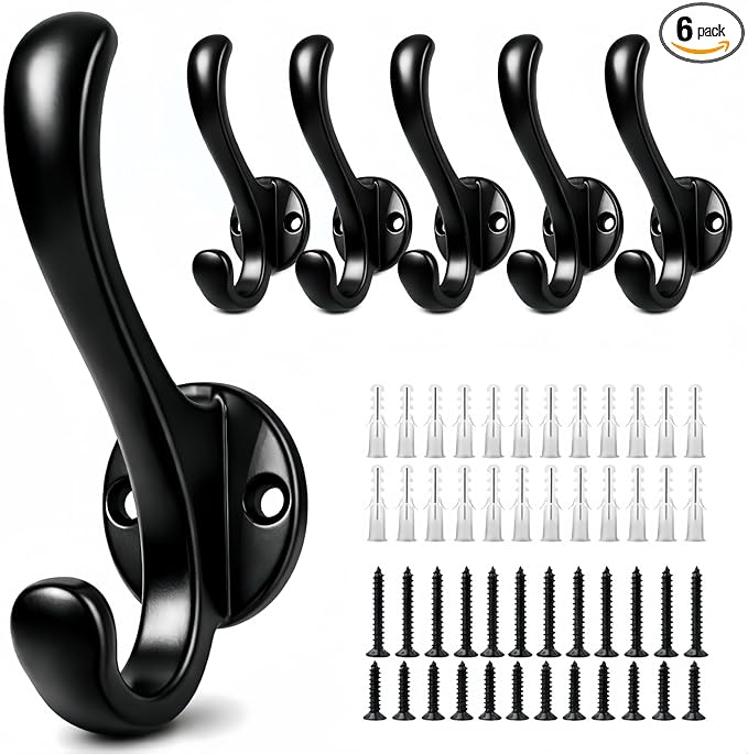 6 Pack Coat Hooks Wall Mount, Heavy Duty Wall Hooks by Unknown