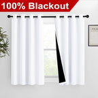 NICETOWN White 100% Blackout Curtains - Image 2
